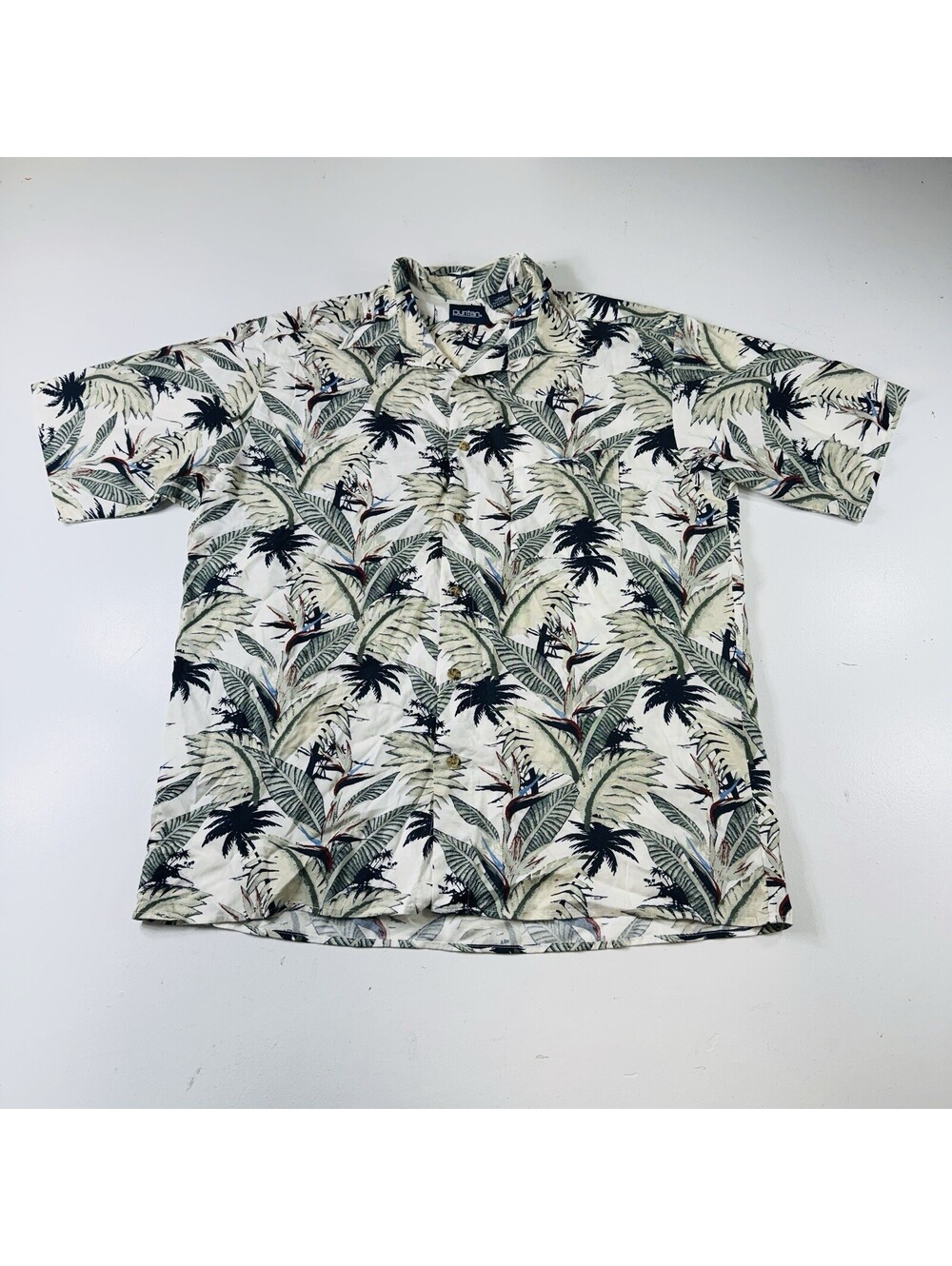 Puritan Hawaiian Shirt Floral Colorful Mens Size Large